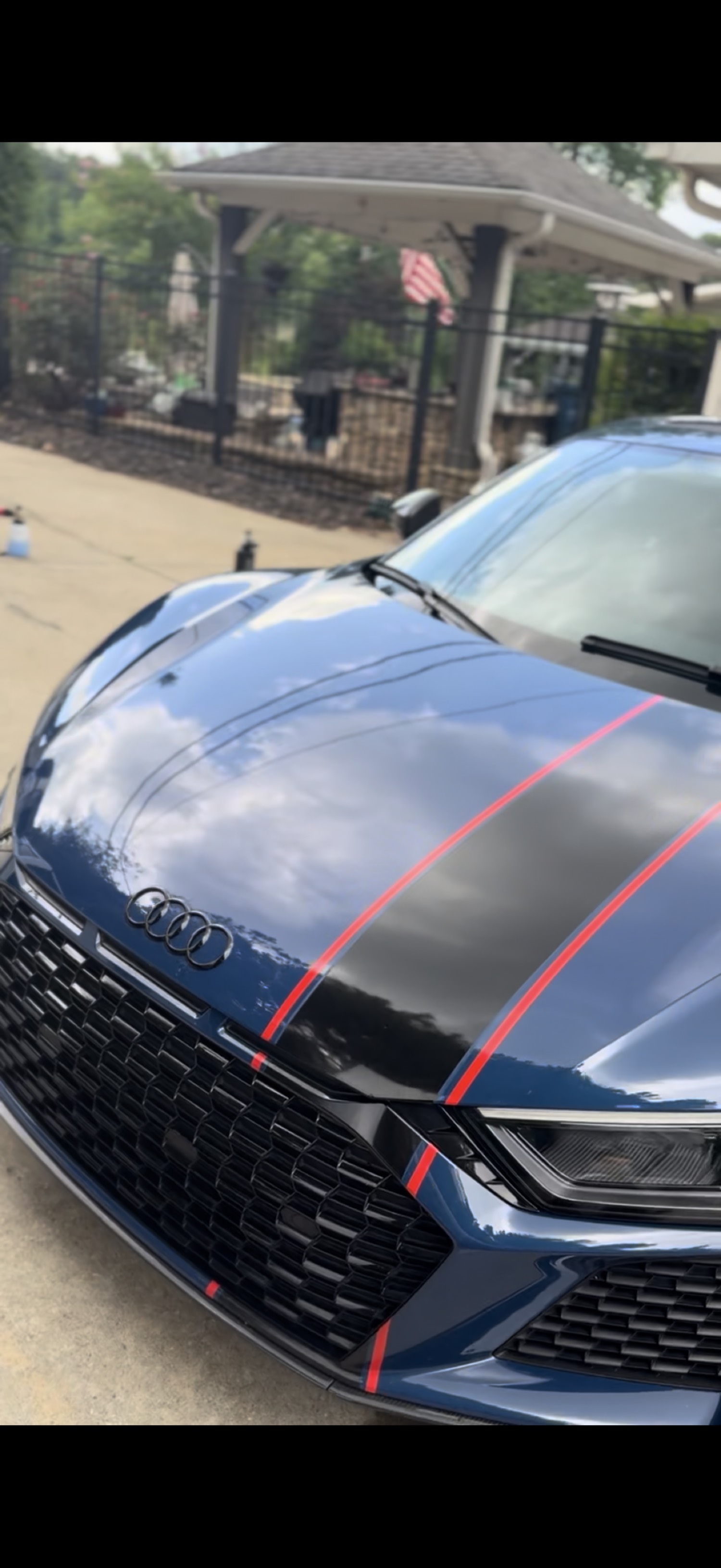 Blue Audi after mobile detailing